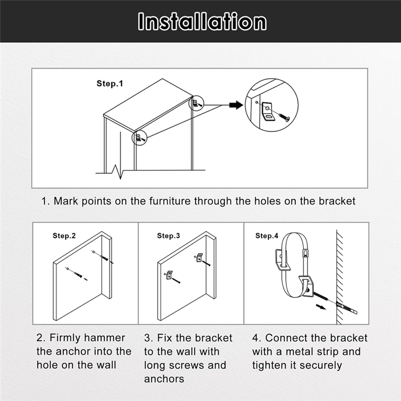 Earthquake Anchor Strap - AT19-Earthquake correas para estantería gabinete 10