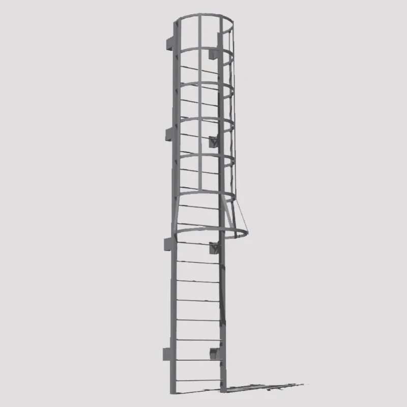 Fire Escape Ladder - Escalera vertical industrial para jaulas de