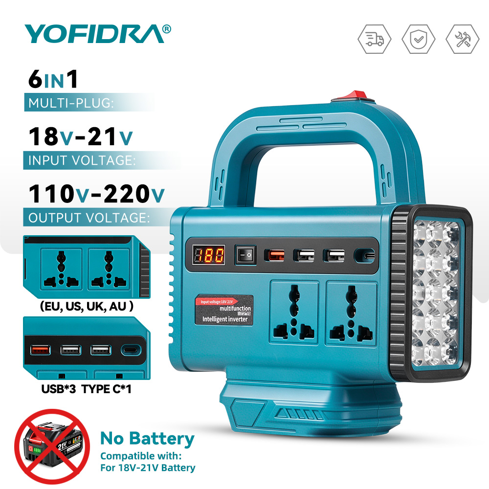 Power Outage Light - Inversor de corriente portátil YOFIDRA 220V,