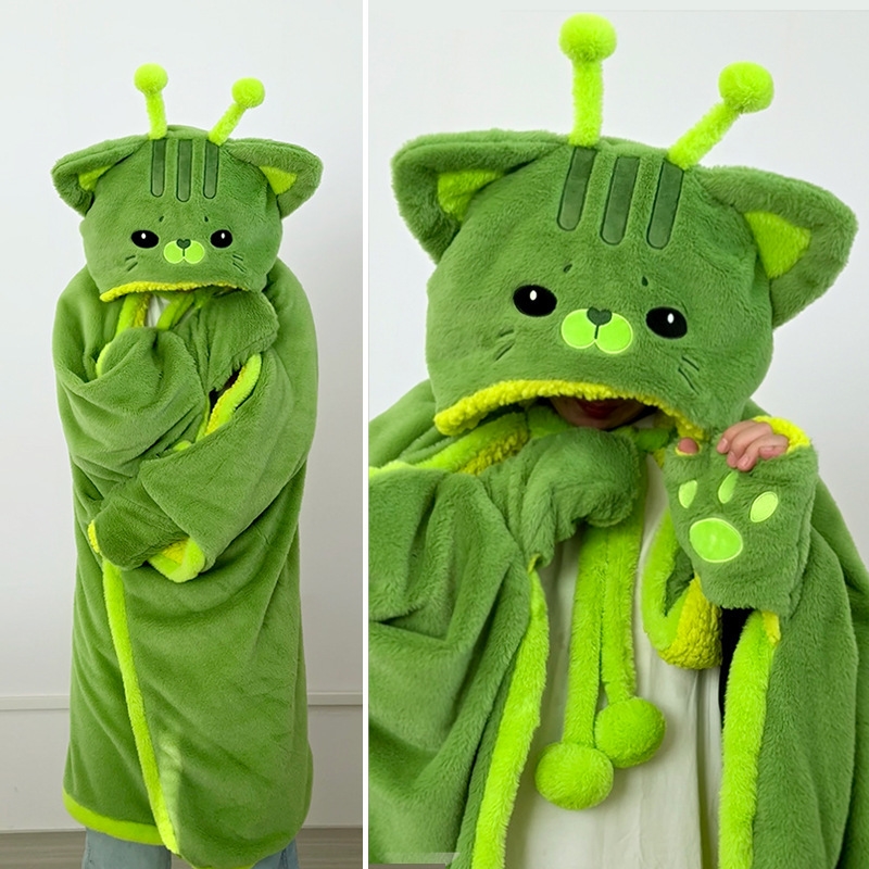 Fire Blanket Kitchen - Manta con Capucha de Gato Alienígena