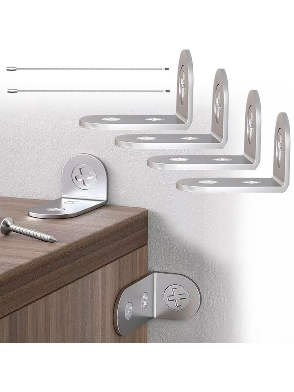 Earthquake Anchor Strap - 4 piezas de anclajes para muebles,