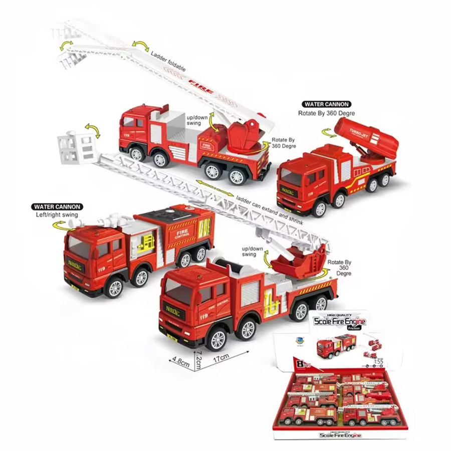Fire Escape Ladder - Camión de bomberos de aleación 1:32,
