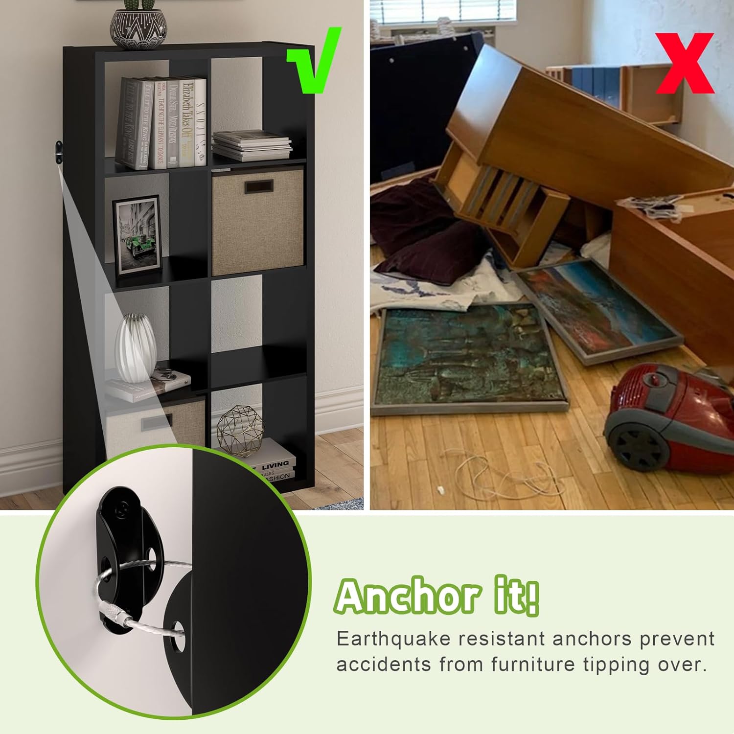 Anclajes para muebles, correas - Earthquake Anchor Strap reseña y precio