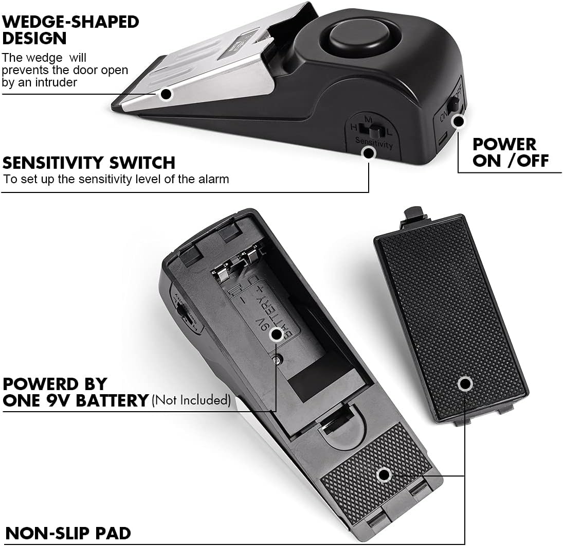 1/2 Uds portátil viaje 120 DB  - Door Stop Alarm reseña y precio
